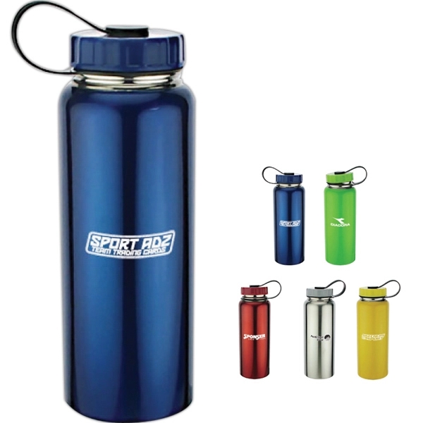 34 oz. Stainless Steel Sports Bottles With Lid - Image 1