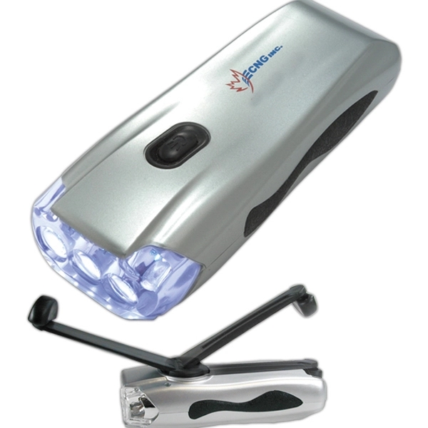Clarkia Tri-LED Crank Flashlight