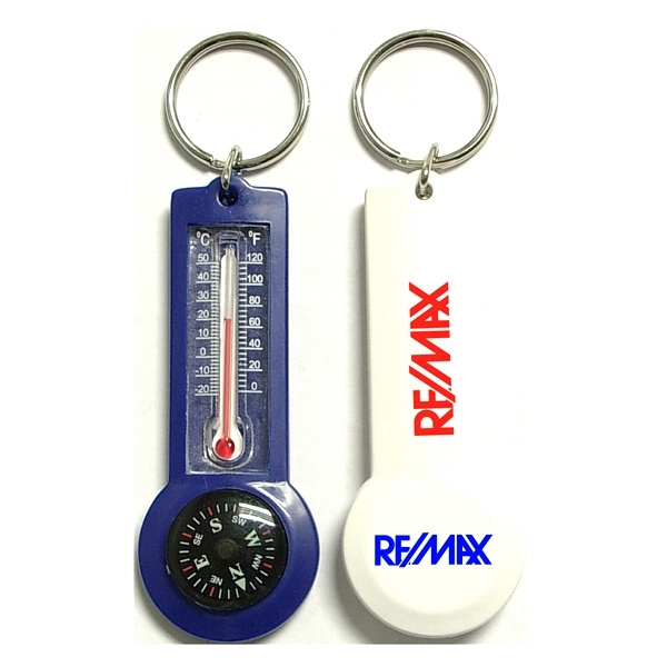 Compass and thermometer keychain - Image 1