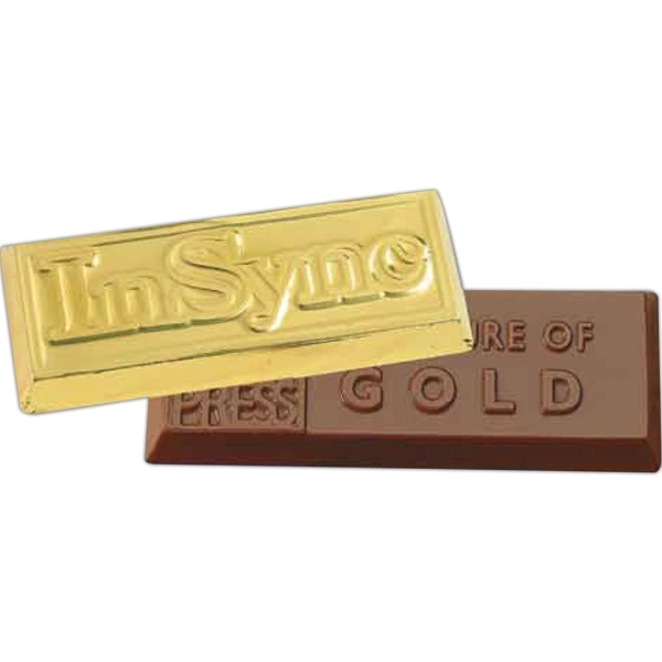 Foil Wrapped Gold Chocolate Shaped Bar - Image 1