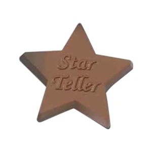 Cello sealed 2 1/2 oz. star shaped chocolate