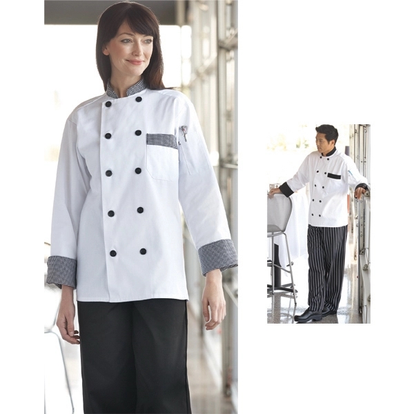 CHEF COAT WITH ACCENT TRIM - COLORS - Image 1