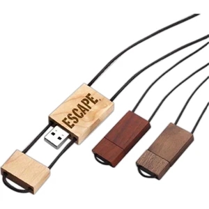 Woodwear USB flash drive with lanyard