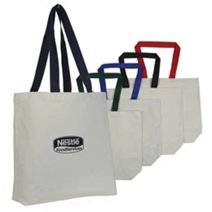 Canvas Tote Bag with Color Handles