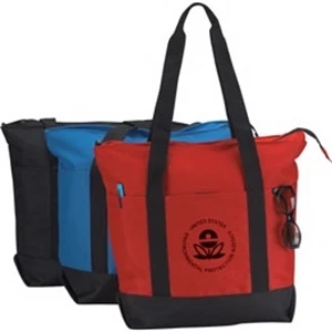 Two-Tone Zippered Boat Tote