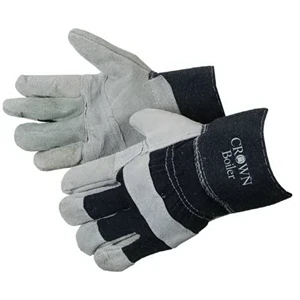 Economy Split Cowhide Work Gloves w/ Denim Cuff & Palm Patch