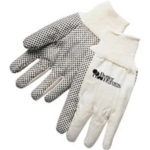 10 Oz Natural Canvas Work Gloves with PVC Dots