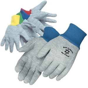 Kid's Gray Jersey Gloves with Assorted Color Wrist