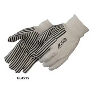 10 oz Canvas Work Gloves w/ Black PVC Stripes