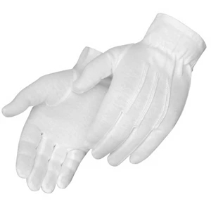 Formal White Dress Gloves, 100% Cotton with Snaps