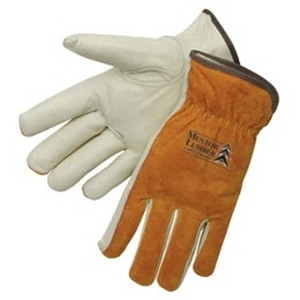 Driver Gloves with Grain palm/brown Split Leather Back