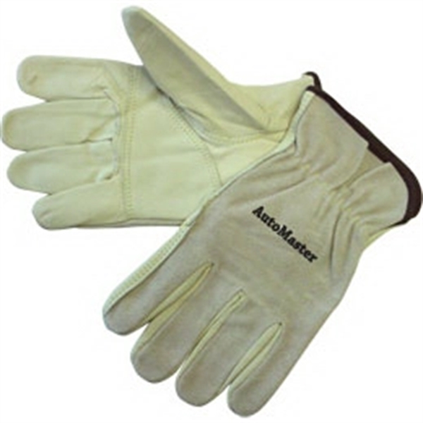 Driver Gloves with Grain Leather Patched Palm/Smoke