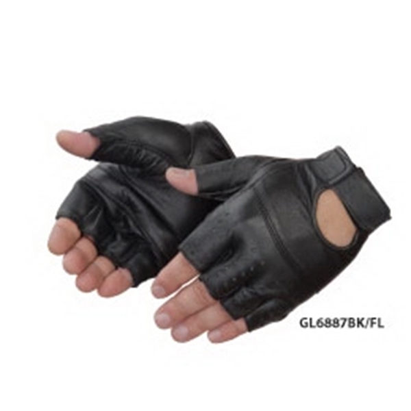 Fingerless Black Grain Goatskin Gloves