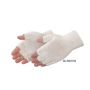 Fingerless Natural Cotton/Polyester Knit Work Gloves