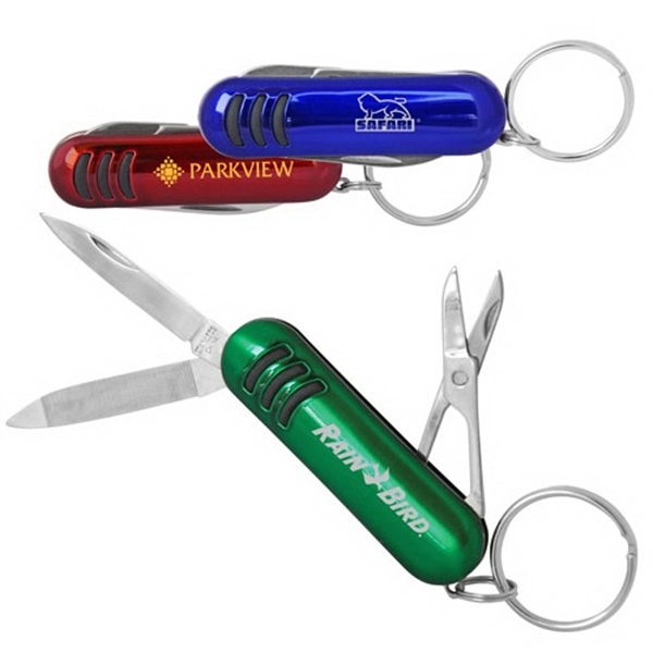 Multi-Function Sure-Grip Pocket Knife with Key Ring