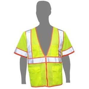 Class 3 Compliant Hi-Viz Highlight Safety Vest w/ Sleeves