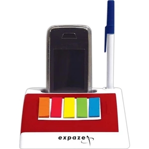 Cell phone holder with notepad and sticky flags