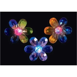 Acrylic flower ring flashing LED jewelry
