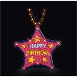 Happy Birthday star flashing necklace
