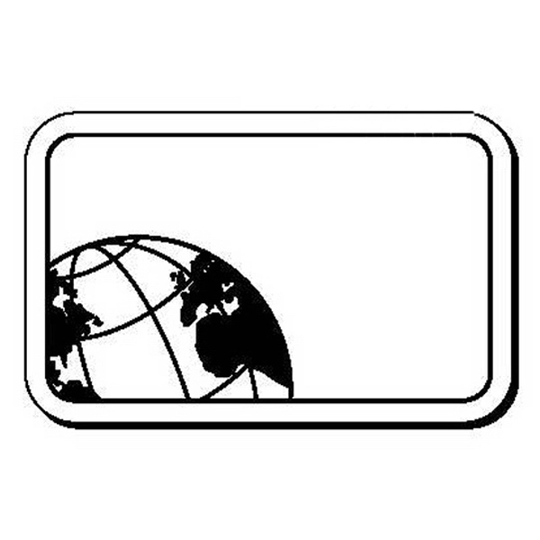Rectangle with Globe Stock Shape Magnet