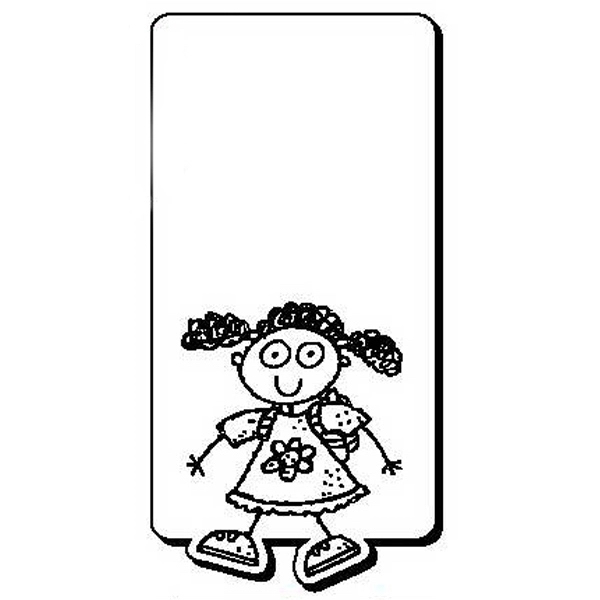 Girl with Rectangle Stock Shape Magnet