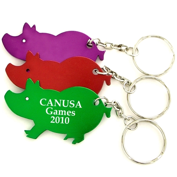 Jumbo size pig shape bottle opener key chain - Image 1