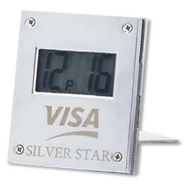 Metal flip travel alarm clock
