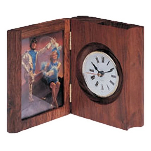Book clock with picture frame