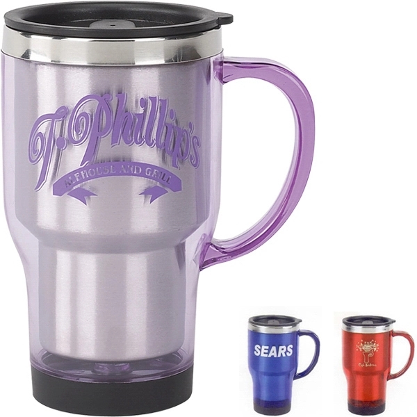 16 oz travel mug with a stainless steel liner