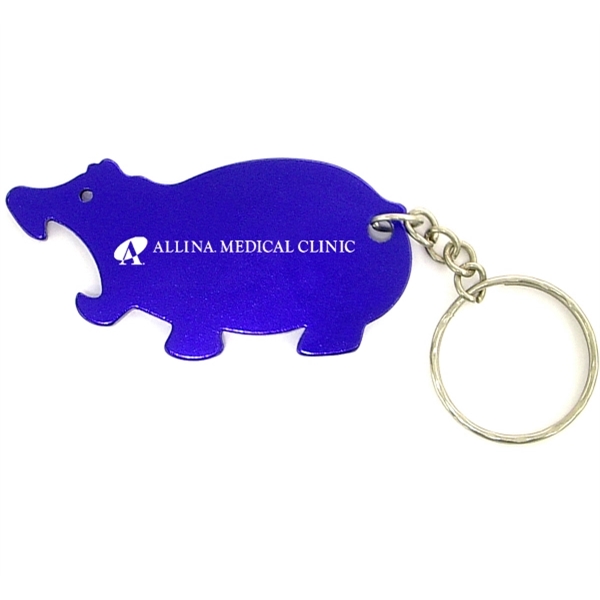 Hippo shape bottle opener key chain - Image 1