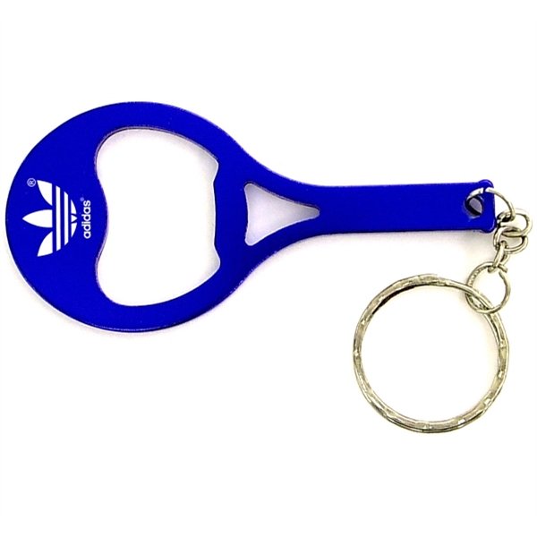 Tennis racket shape bottle opener key chain - Image 1