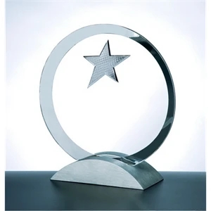 Metal star circle award