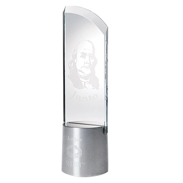 Clear Glass Award with Aluminum Base - Image 3