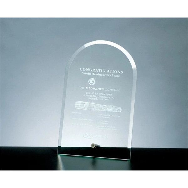 Beveled arch award with aluminum pole