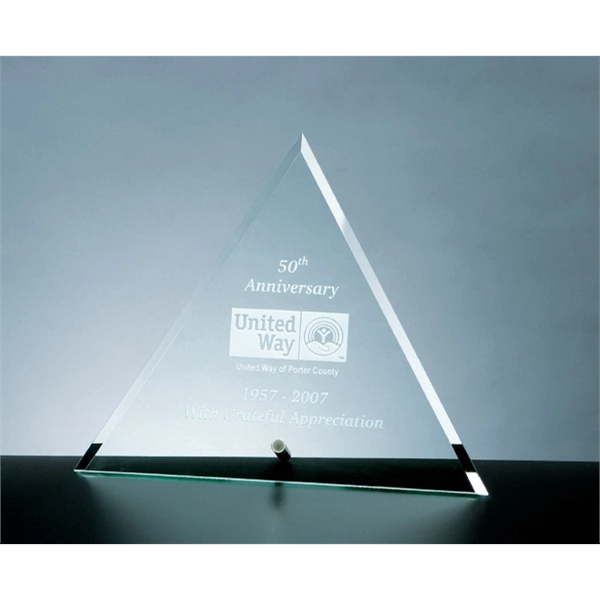 Beveled triangle award with aluminum pole