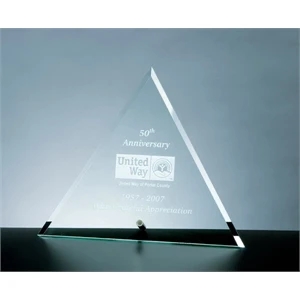 Beveled triangle award with aluminum pole