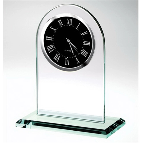 Jade glass arch clock award - Image 1