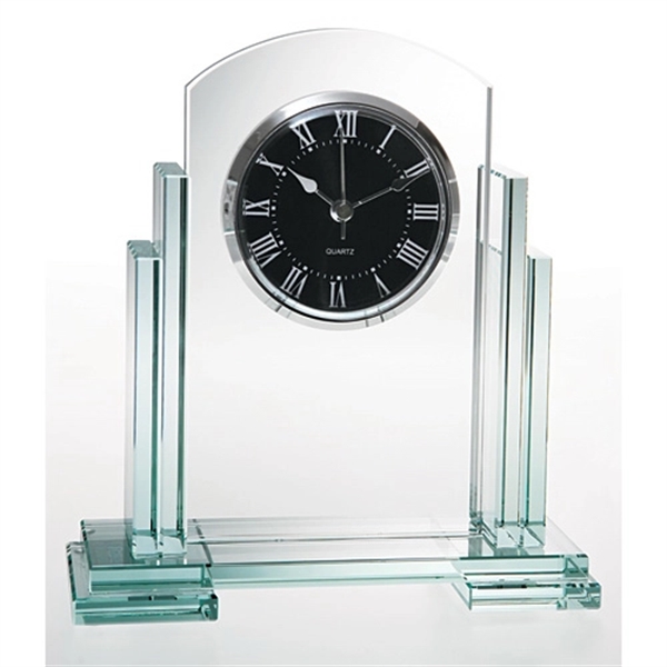 Jade glass clock award - Image 2