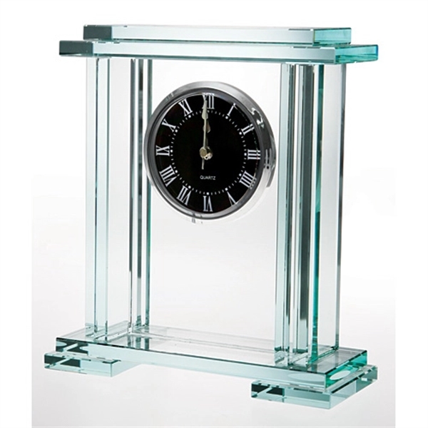 Jade glass clock award - Image 1
