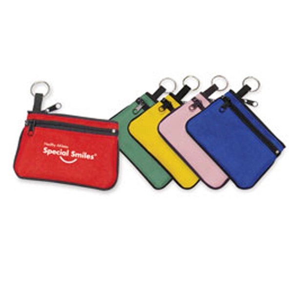 Double-Zipper Coin Purse with Key Ring