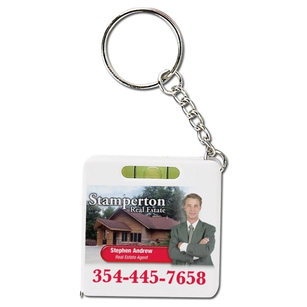 Tape Measure with Level Key tag