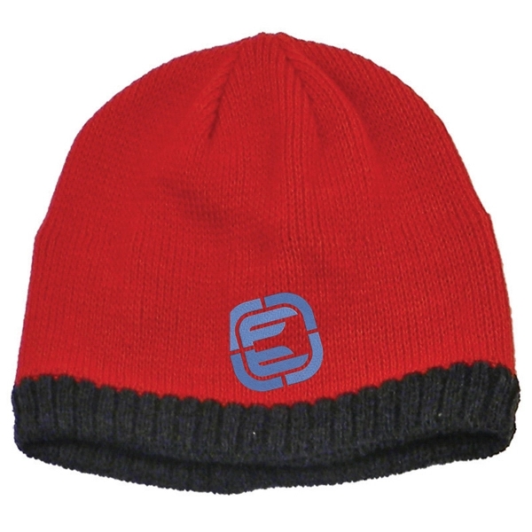 Knitted Beanie With Fleece Ear Lining - Image 1