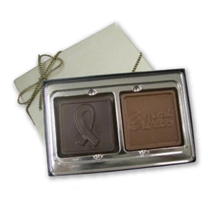 Custom Molded Chocolate Breast Cancer Ribbon Shape Box