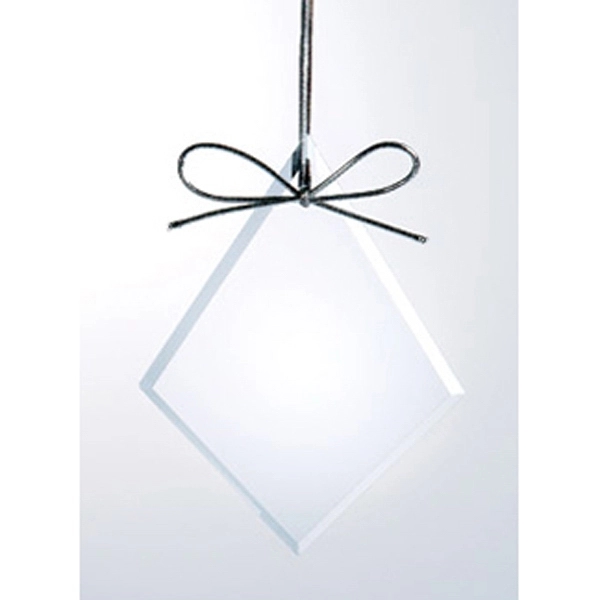 Clear glass diamond ornament
