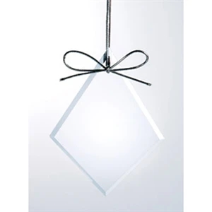 Clear glass diamond ornament