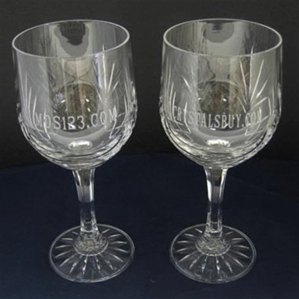 Medallion Clear Crystal Water Goblets as A Pair of 2 (10 Oz)