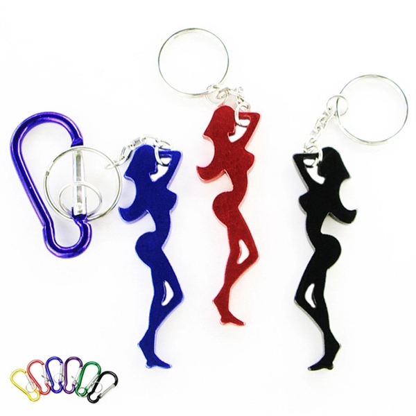 Fine figure of a woman shape bottle opener keychain - Image 1
