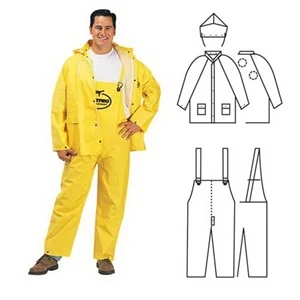 PVC/Polyester 3-Piece Yellow Rainsuit