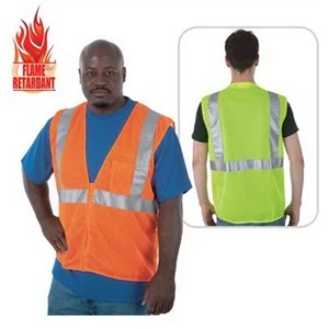 Class 2 Compliant Flame Retardant Hi-Viz Mesh Safety Vest