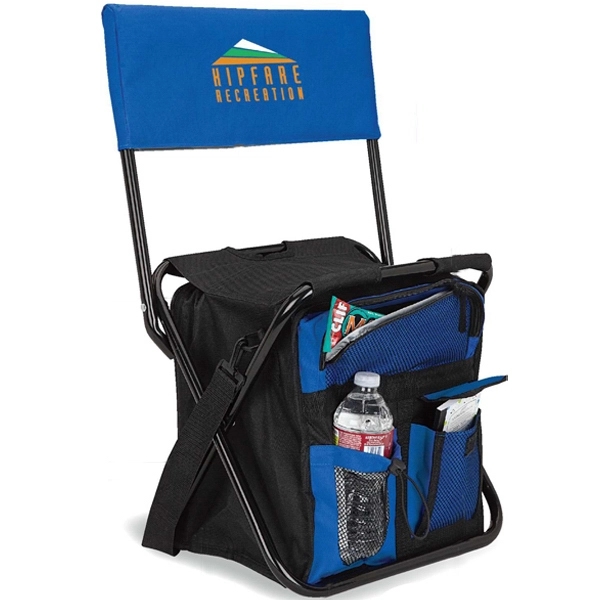 24-can folding cooler chair with back rest
